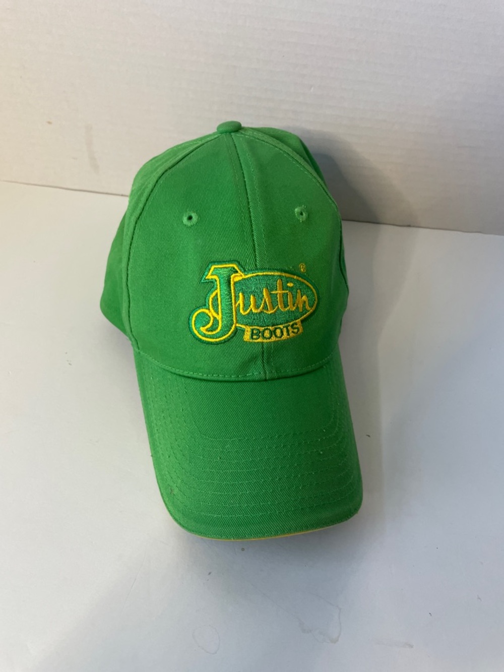 Justin Boots Green Cap with Yellow Logo  One Size